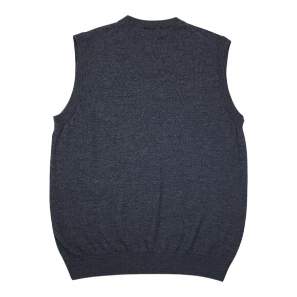 Turnbury Extra Fine Merino Wool Gray Sleeveless V-Neck Sweater Vest Men Size L - Picture 3 of 9